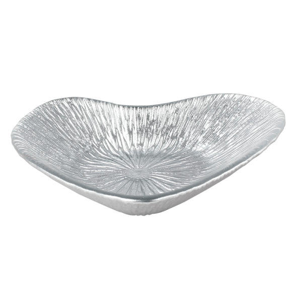 Centro De Mesa Coração Vidro Prata 15Cm - Lhermitage