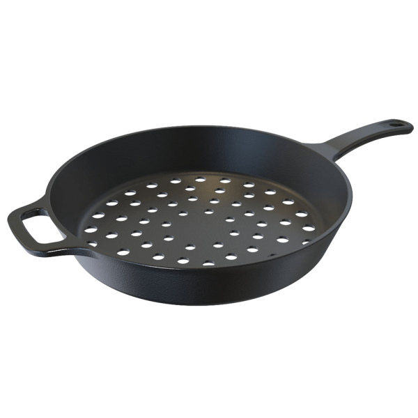 Encontraproduto.com.br - Frigideira Perfurada Grill Com Cabo De Ferro 30Cm - Libaneza
