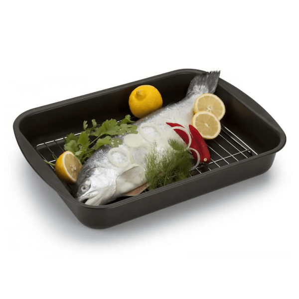 Encontraproduto.com.br - Assadeira Antiaderente Funda Com Grelha 40Cm - Multiflon