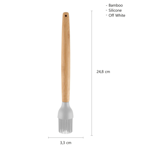Encontraproduto.com.br - Pincel Bambu E Silicone Off-White - Yoi