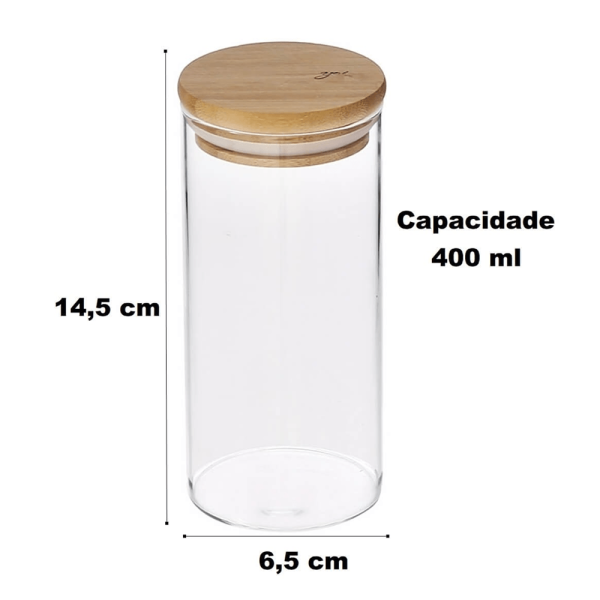 Encontraproduto.com.br - Pote Hermético Com Tampa Redondo 400Ml - Vika