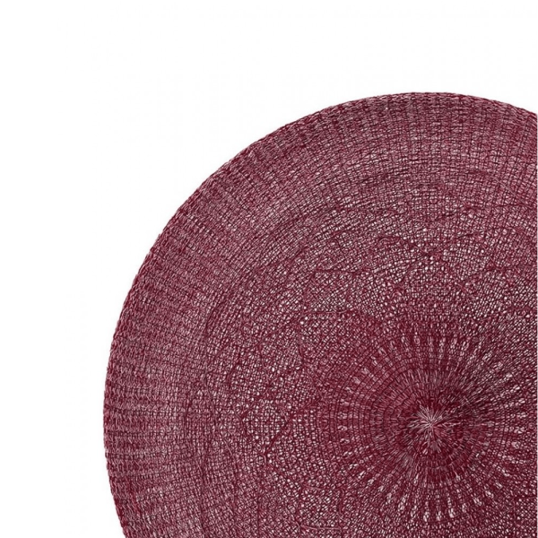 Encontraproduto.com.br - Lugar Americano Redondo Crochet Carmim - Yoi