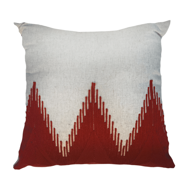 Encontraproduto.com.br - Almofada Linho Cru Com Bordado Kilim Ocre 02 52X52cm - Decortextil
