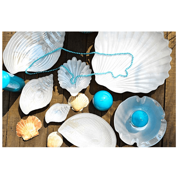 Encontraproduto.com.br - Centro De Mesa Shell Concha Decor Vidro Pérola 15X10cm - Vylux