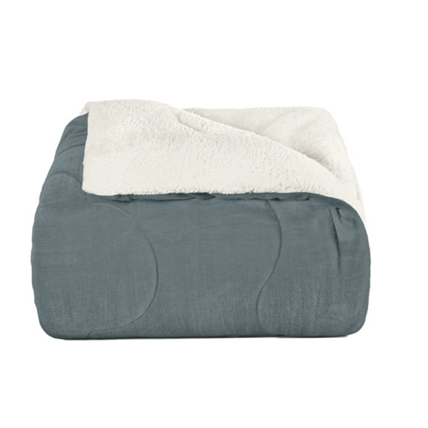 Encontraproduto.com.br - Edredom Plush Sherpa Solteiro Cloud Liso - Hedrons
