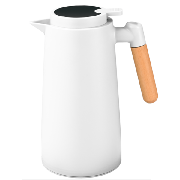 Garrafa Térmica Wooden Handle Branca 1 Litro - Dolce Home