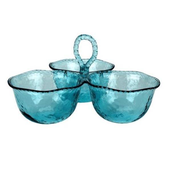 Encontraproduto.com.br - Petisqueira Em Acrílico Com Borda Azul 25Cm - Entrecasa