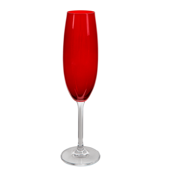 Encontraproduto.com.br - Taca De Champagne Gastro Cristal 220Ml Vermelha - Bohemia