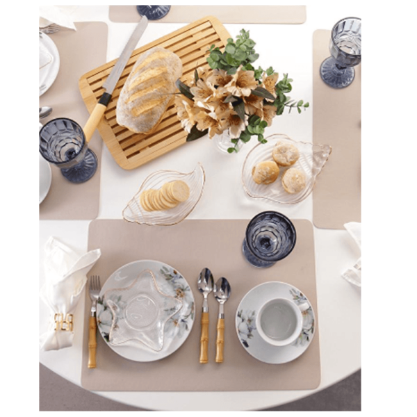 Encontraproduto.com.br - Petisqueira De Vidro Concha Com Borda Dourada 12Cm - Hauskraft