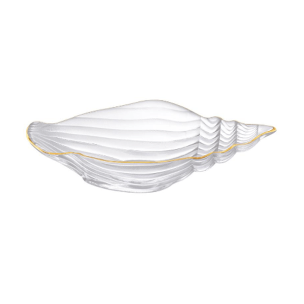 Encontraproduto.com.br - Petisqueira De Vidro Com Borda Dourada 14,5Cm - Hauskraft
