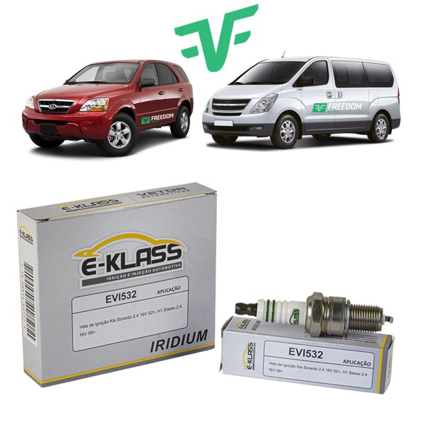 Vela de ignicao hyundai h1 starex kia sorento 2002 á 2009 2.4 gasolina kit c/4