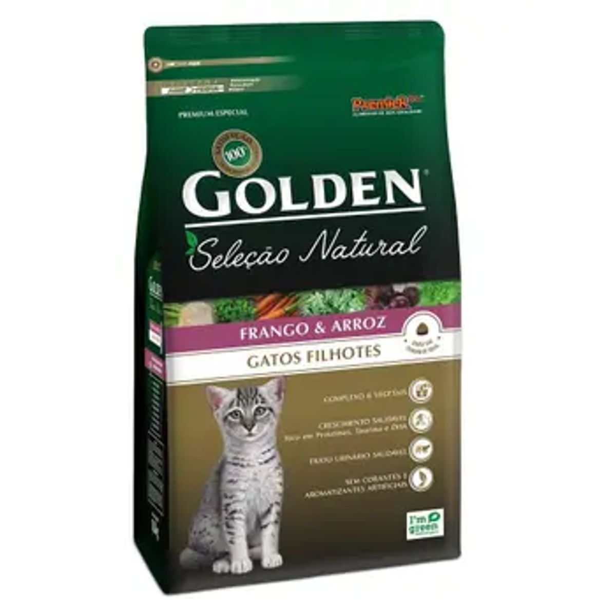 Encontraproduto.com.br - Ração Seca Golden Seleção Natural para Gatos Filhotes Frango 3kg