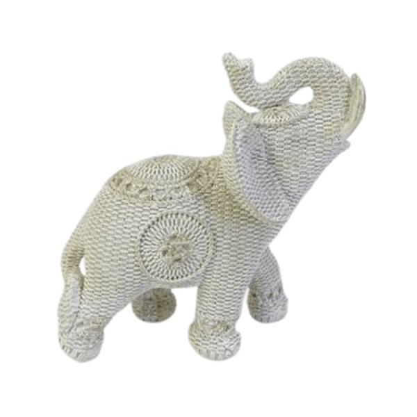 Elefante De Resina Off White 19X10cm - Entrecasa