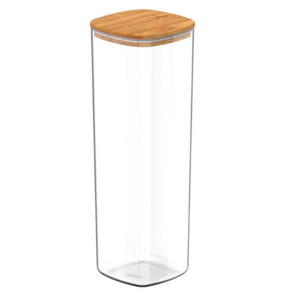 Pote Hermético Keep Natural Com Tamoa De Bambu 2 Litros - Ou