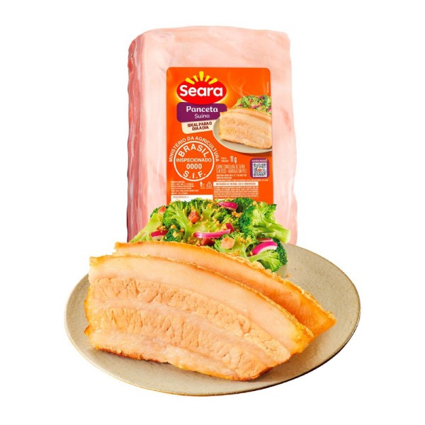 Encontraproduto.com.br - Panceta Suína SEARA Sem Osso com Pele Resfriada Pedaço Kg
