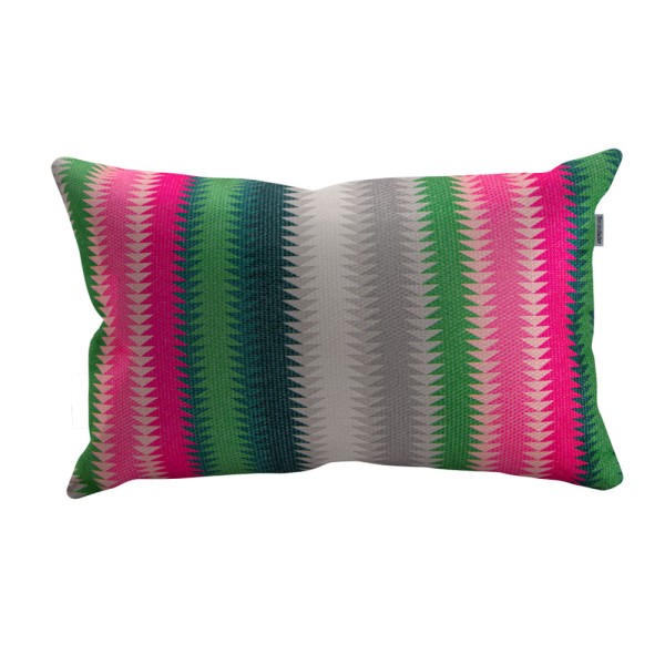 Almofada Estampada Listras Rosa E Verde 35X50cm - Renata Sader