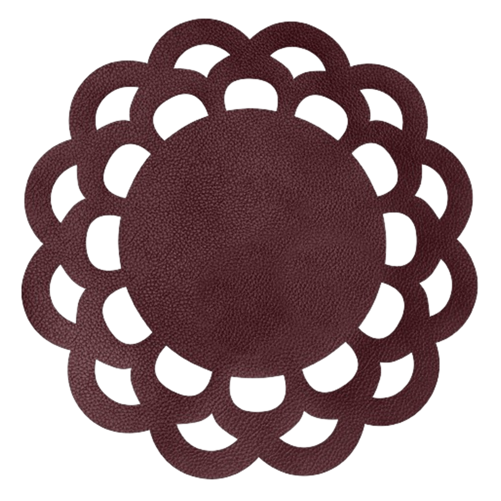 Lugar Americano Couro Ecológico Flor Whisky - Decortextil