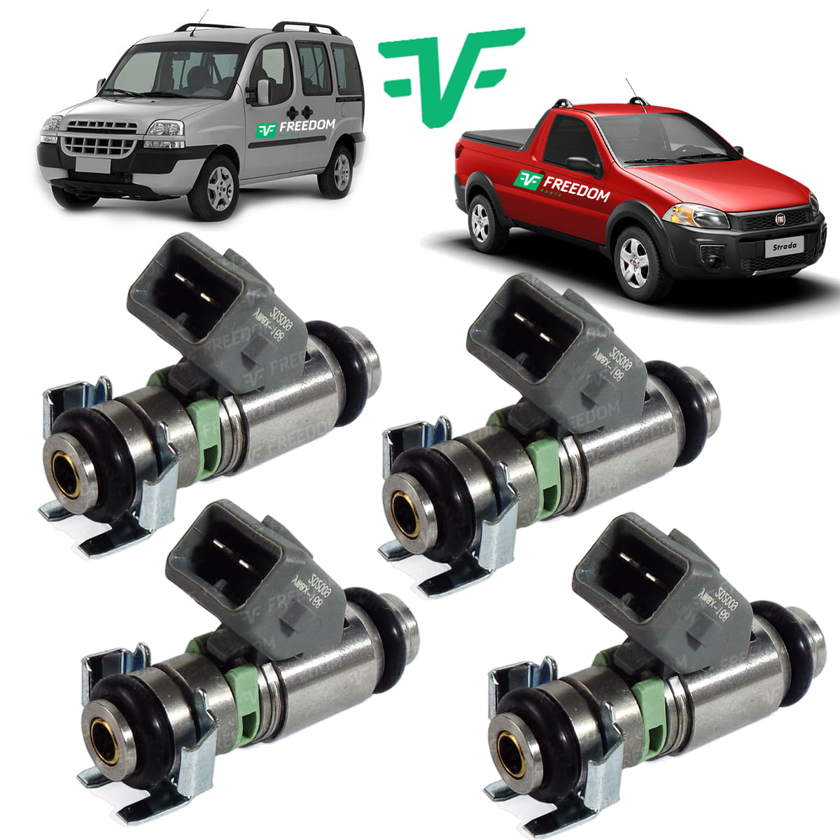 Encontraproduto.com.br - Bico injetor fiat doblo idea palio siena strada 1.8 8v flex 2008 á 2013 kit c/4