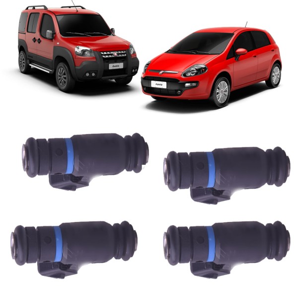 Bico injetor fiat palio siena strada punto idea doblo 1.6 16v 2009 á 2018 kit c/ 4 unidades