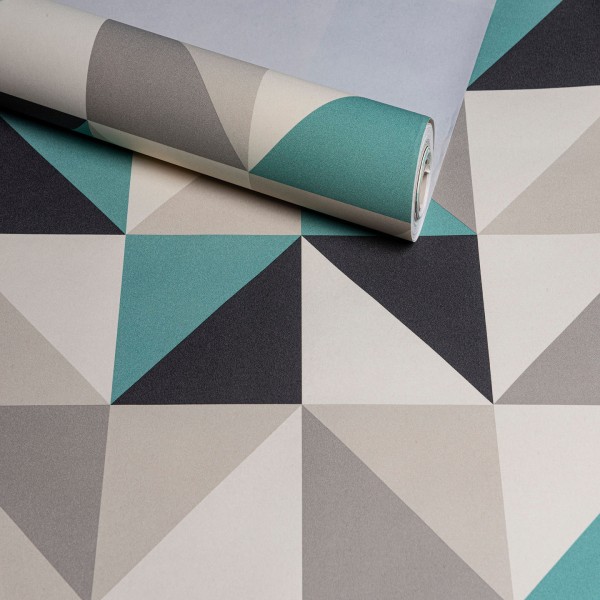 Papel de Parede Audacity Veneto Turquesa - Medidas: 10 metros x 53 cm