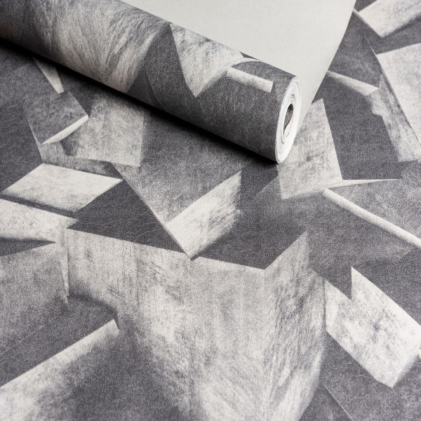 Papel de Parede Audacity Rocha Cinza - Medidas: 10 metros x 53 cm