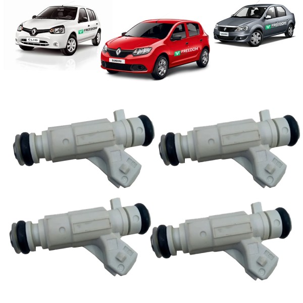 Bico injetor renault clio logan sandero 1.0 16v 2012 á 2016 - kit c/ 4 unidades