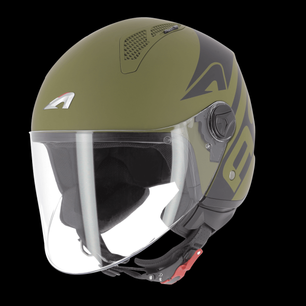 Encontraproduto.com.br - Capacete Astone MiniJet Link Verde Exercito Fosco