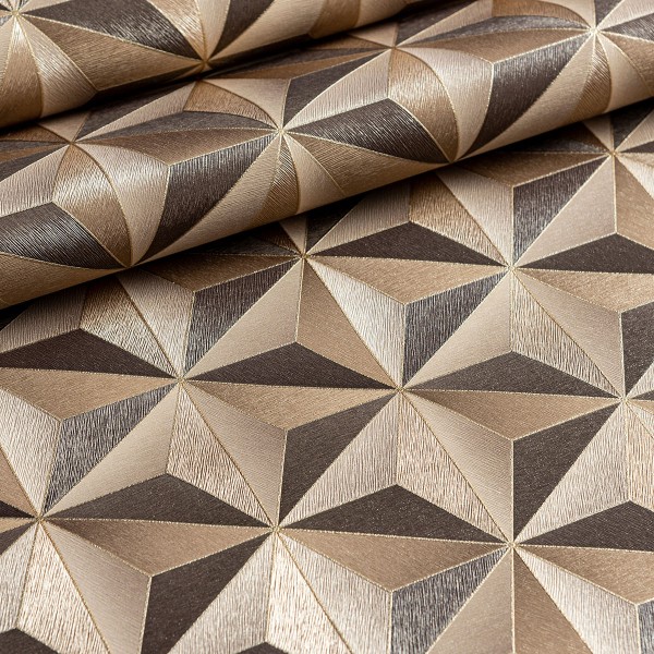 Encontraproduto.com.br - Papel de Parede Decoratto Marrom 3D Geométrico - Medidas: 10 metros x 53 cm