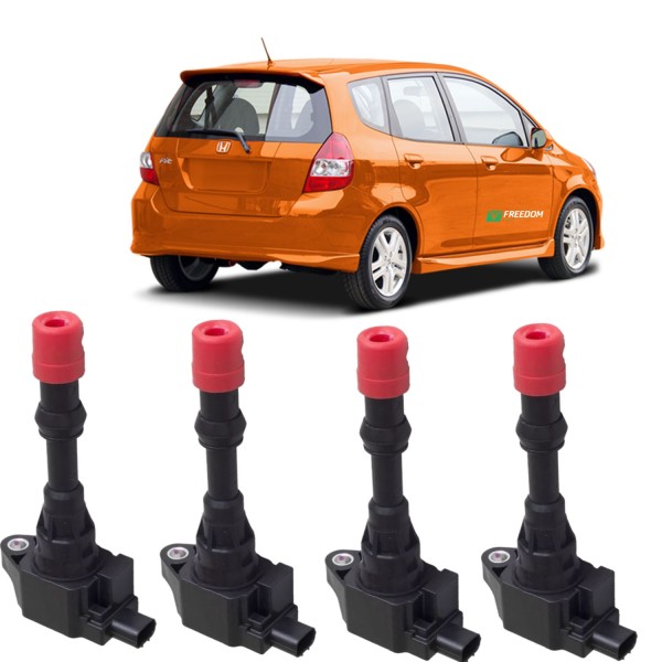 Bobina de ignição honda fit 1.4 8v  2003 á 2008 traseira kit c/ 4 unidades