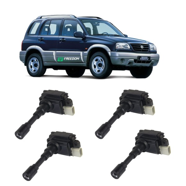 Encontraproduto.com.br - Bobina de ignição suzuki grand vitara swift jimny baleno 1.6 - kit c/ 4