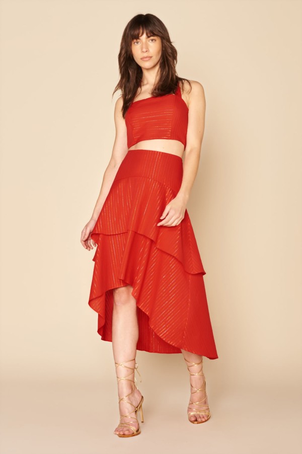 Encontraproduto.com.br - SAIA MIDI BABADOS MULLET -
VERMELHO