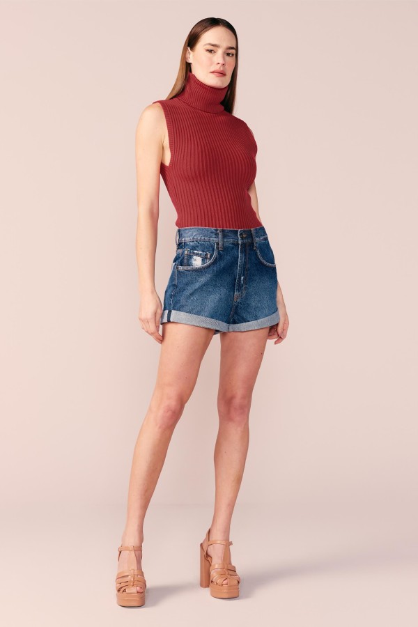 SHORT JEANS BOLSO BICOLOR -JEANS