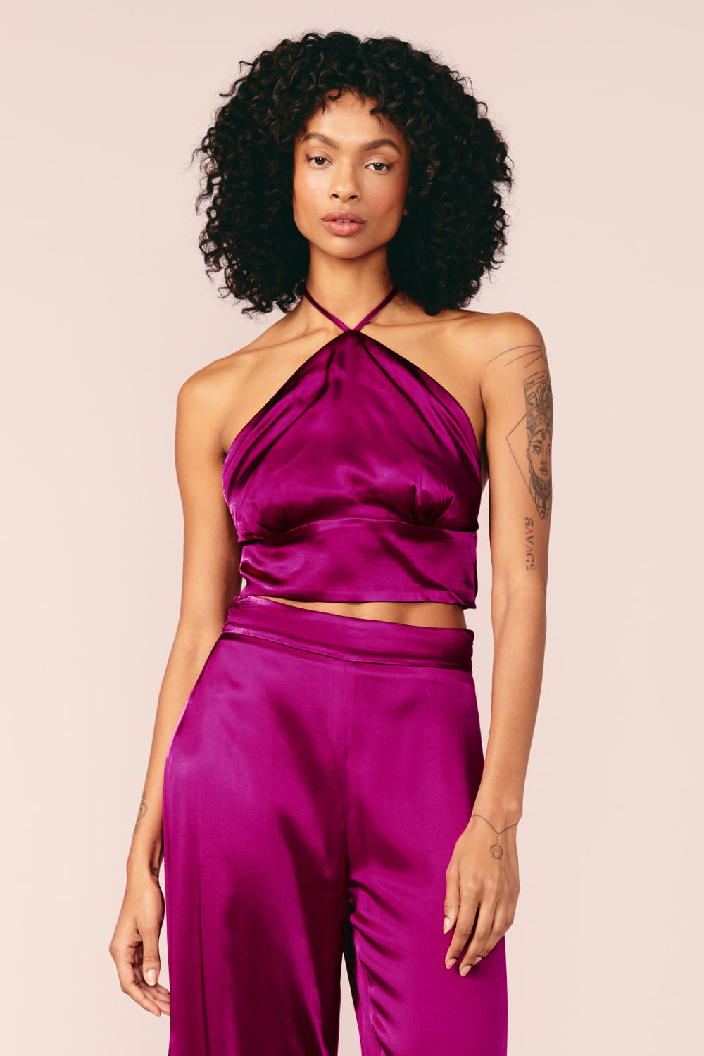 BLUSA FRENTE UNICA CETIM -AMORA