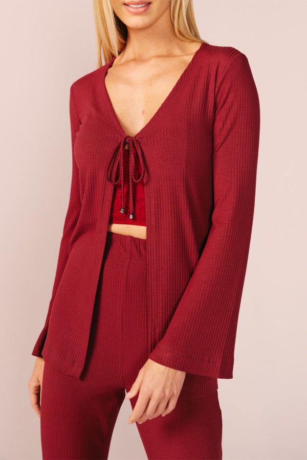 Encontraproduto.com.br - CARDIGAN RIBANA -MARSALA