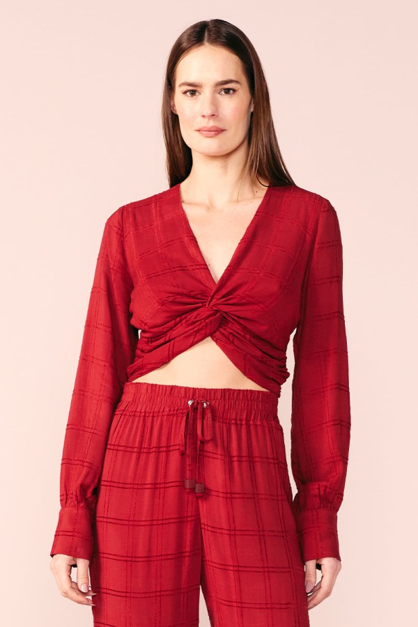 Encontraproduto.com.br - BLUSA XADREZ SURTON -MARSALA