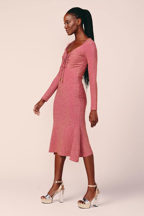 Encontraproduto.com.br - VESTIDO MIDI MOLETOM DECOTE-AMORA