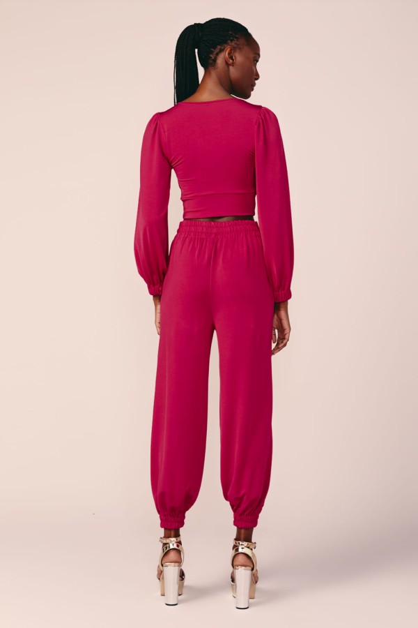Encontraproduto.com.br - BLUSA CROPPED MOLETOM -CHERRY