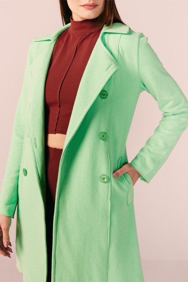 Encontraproduto.com.br - TRENCH COAT MOLETOM -MENTA