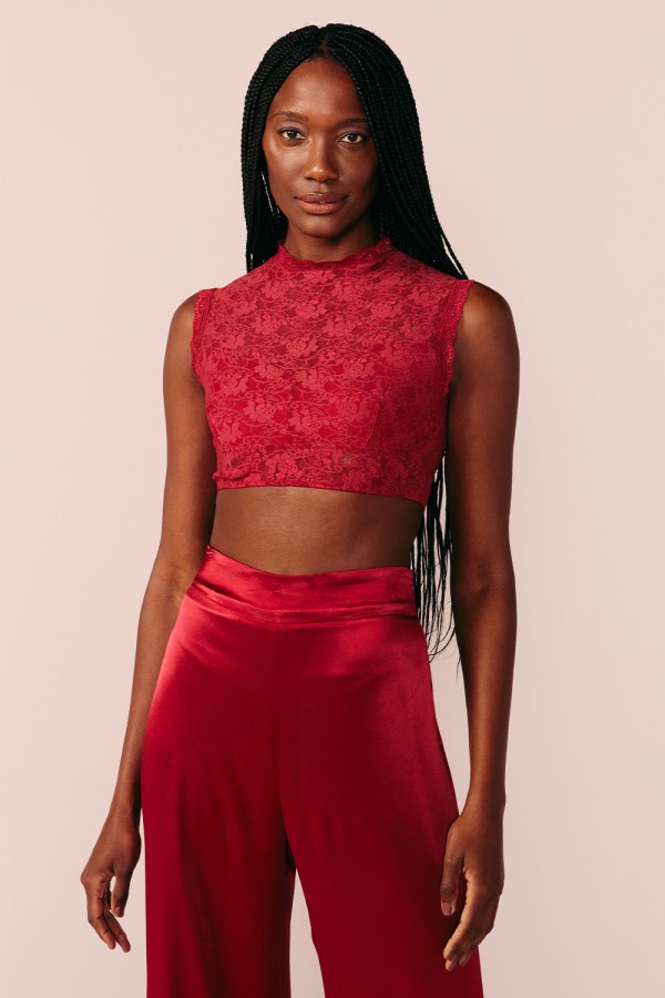 Encontraproduto.com.br - CROPPED RENDA GOLINHA -MARSALA
