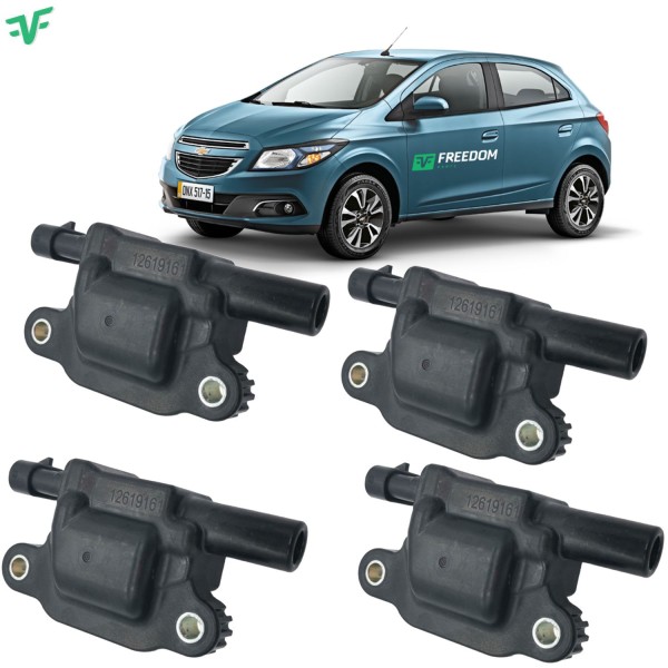 Encontraproduto.com.br - Bobina de ignição gm onix prisma 1.0 1.4 8v 2012 a 2017 - kit c/4