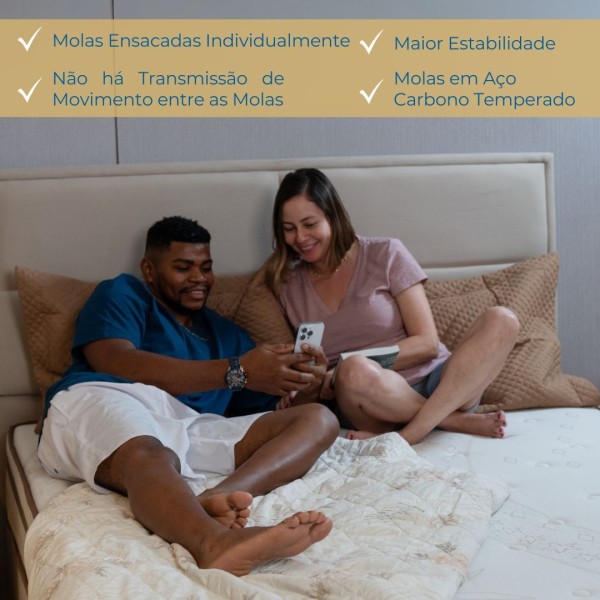 Encontraproduto.com.br - Conjunto Box Casal Mola Ensacada Probel Alpha (138x188x52cm)