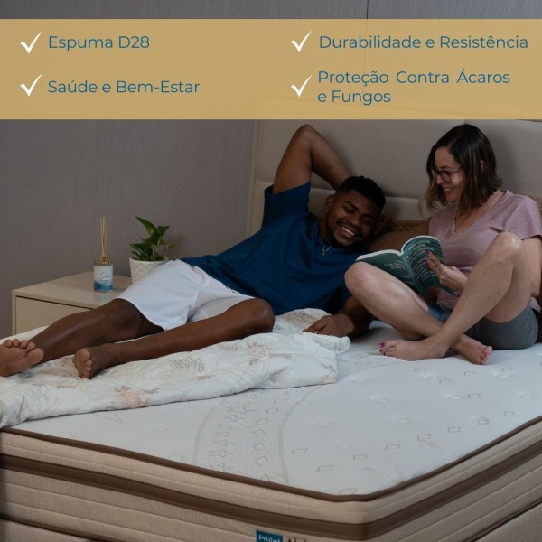 Encontraproduto.com.br - Conjunto Box Casal Mola Ensacada Probel Alpha (138x188x52cm)
