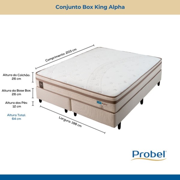 Encontraproduto.com.br - Conjunto Box King Mola Ensacada Probel Alpha (193x203x52cm)