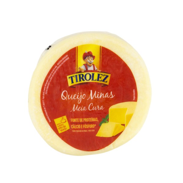 Queijo Minas Meia Cura Tirolez 1 Unidade 600g