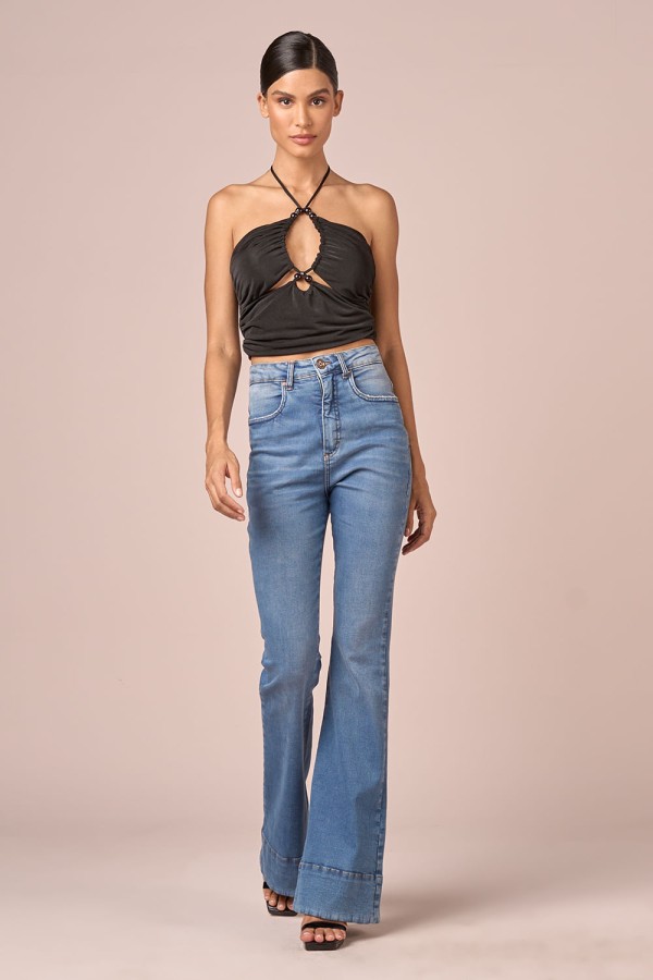 CALCA JEANS BARRA LARGA -JEANS