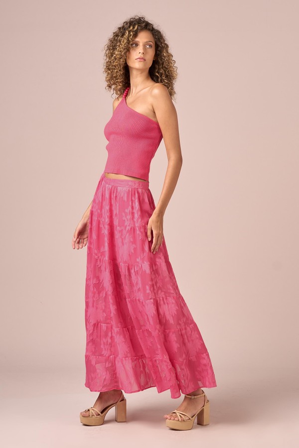 Encontraproduto.com.br - SAIA BABADO CHIFFON - CARMIM
