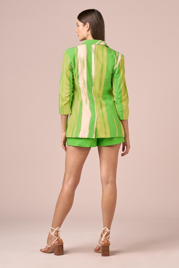 Encontraproduto.com.br - BLAZER ALONGADO LINHO - ESTAMPA CALIENTE LIME